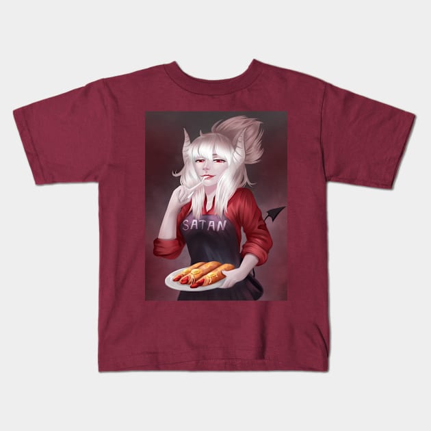 Lucifer from Helltaker Kids T-Shirt by Xoiston